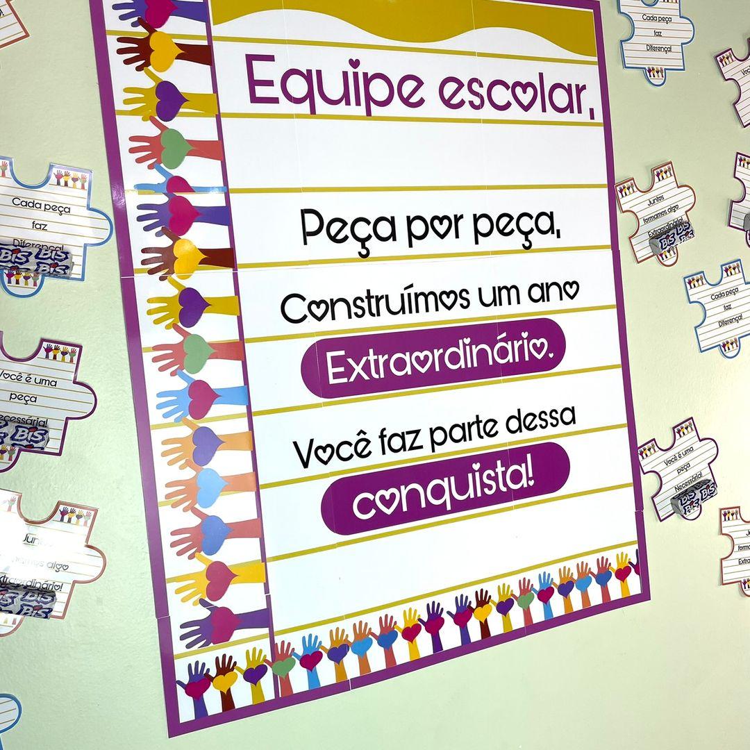 Imagem painel de encerramento equipe escolar